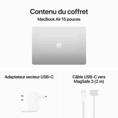 Apple MacBook Air 15″ M3 (2024) Silver / 24Go / 512Go SSD