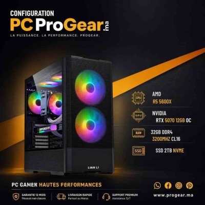 PC Gamer 2K Ready / Ryzen 5 5600X / RTX 5070 / 32Go RAM / 2TB SSD