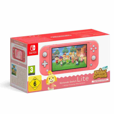 Nintendo Switch Lite Coral + Animal Crossing: New Horizons