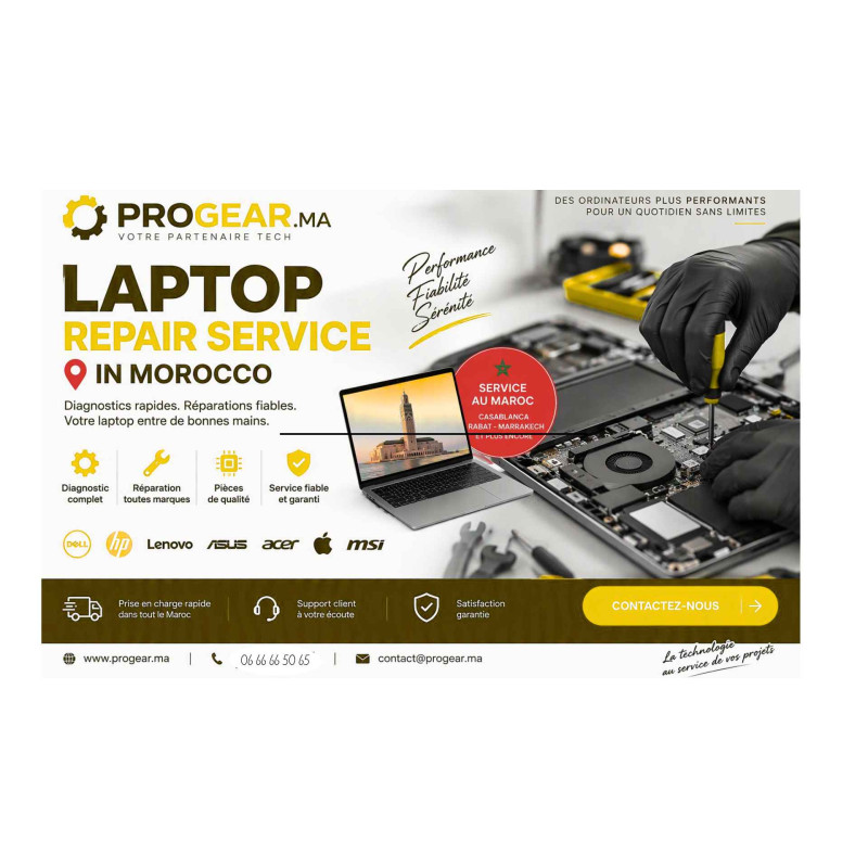 Laptop Repair Service in Morocco | HP, Dell, Lenovo, ASUS, MSI