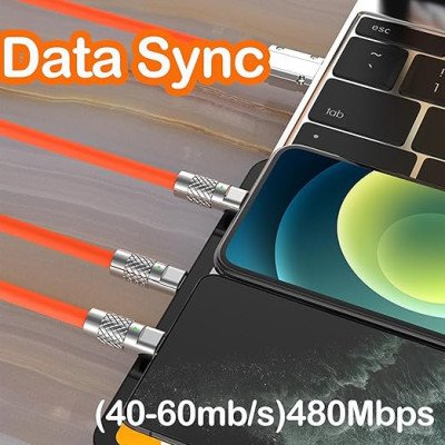 Wuucor Mecha Data Cable 120W 3 in 1 Chubby Charging Cable
