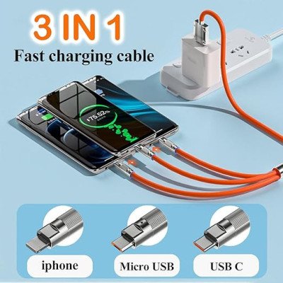 Wuucor Mecha Data Cable 120W 3 in 1 Chubby Charging Cable
