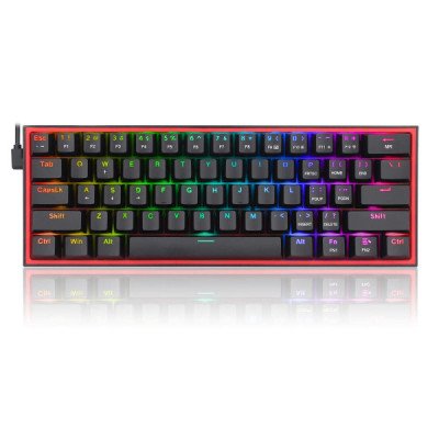 Clavier Mécanique Redragon K617 Fizz 60% RGB - Switch Rouge (Noir)