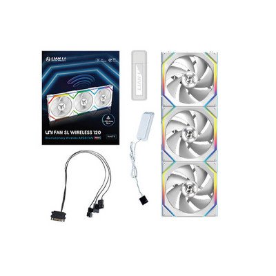 Lian Li Uni Fan SL Wireless 120mm ARGB Blanc - Pack de 3 Ventilateurs RGB PWM
