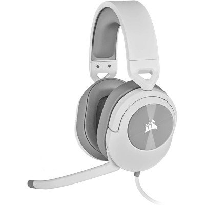 Corsair HS55 SURROUND Blanc – Casque Gaming Filaire avec Son Surround Dolby 7.1