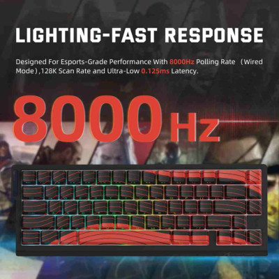 ATTACK SHARK X68PRO HE Black & Red
