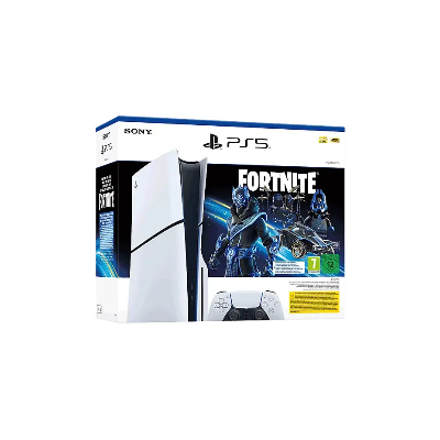 Console PS5 Slim avec bundle Fortnite Cobalt Star, manette DualSense et code bonus