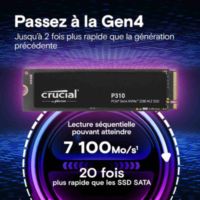 Crucial P310 2To NVMe Gen4 M.2 2280
