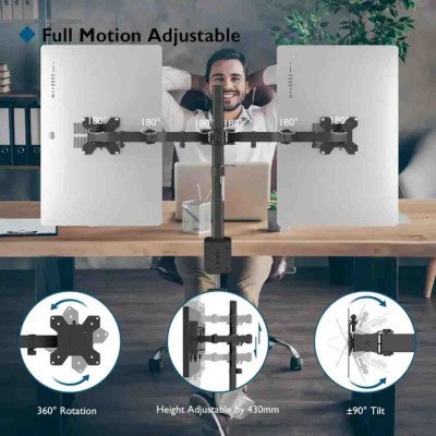 Support pour Moniteur Double Z022 15″ à 33″