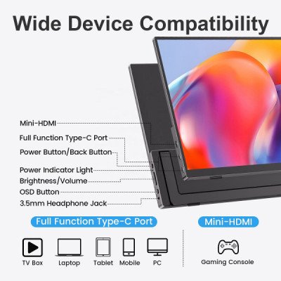 XTRMLAB V156F02 15.6" IPS Moniteur portable